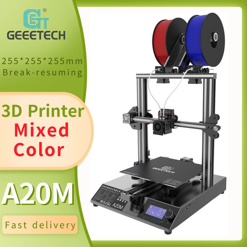 A20M FDM 3D Printer Multi Color Dual Extruder & Z Axis, High Precision DIY Kit 3D Printing Machine, Filament Detector