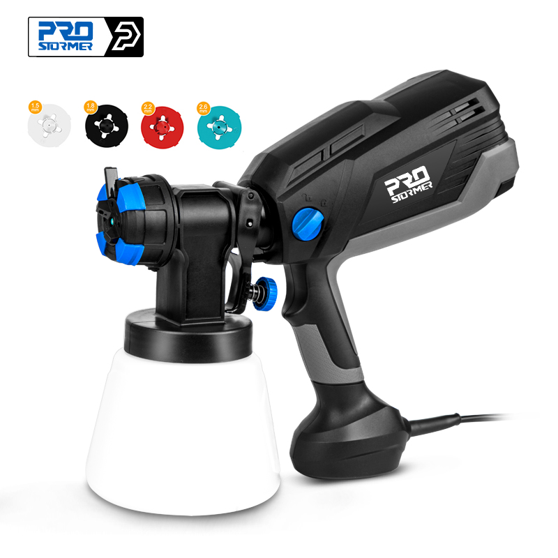 600W/750W Electric Spray Gun 4 Nozzle Sizes 1000Ml/1200Ml HVLP Household Paint Sprayer Flow Control Easy Spraying by