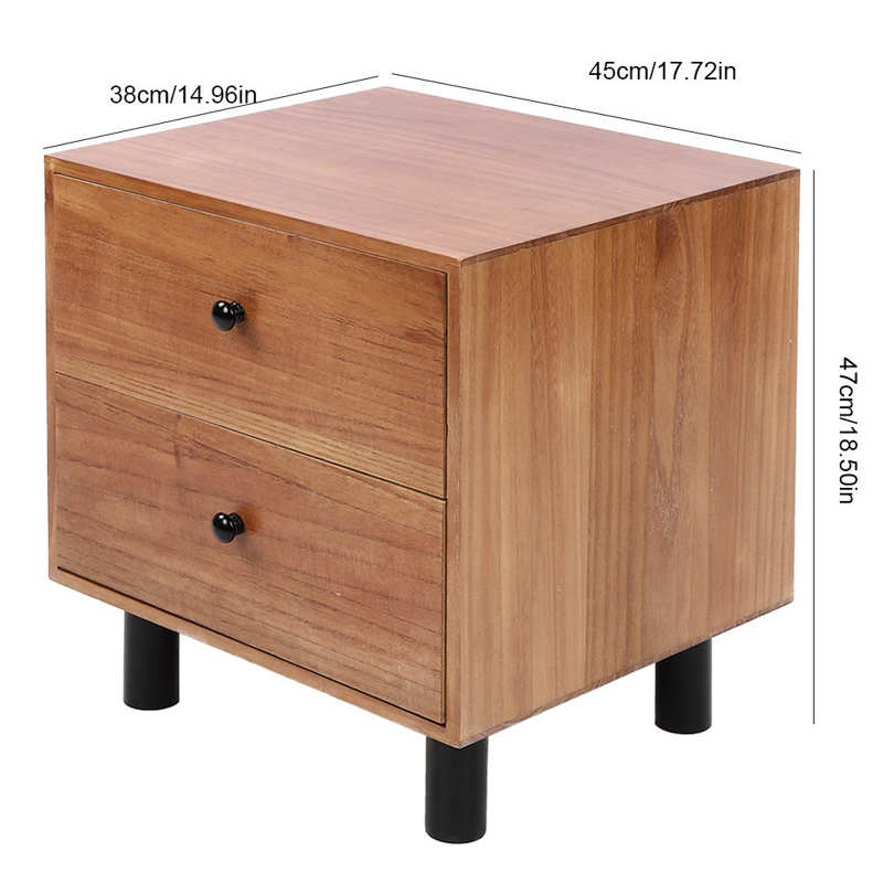 45X38X47Cm Bedside Cabinet Table Night Stand Storage Nightstand with Two Drawers for Living Room Bedroom