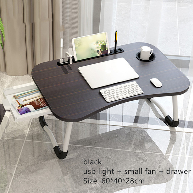 Home Folding Laptop Desk for Bed & Sofa Laptop Bed Tray Table Desk Portable Lap Desk for Study and Reading Bed Top Tray Table