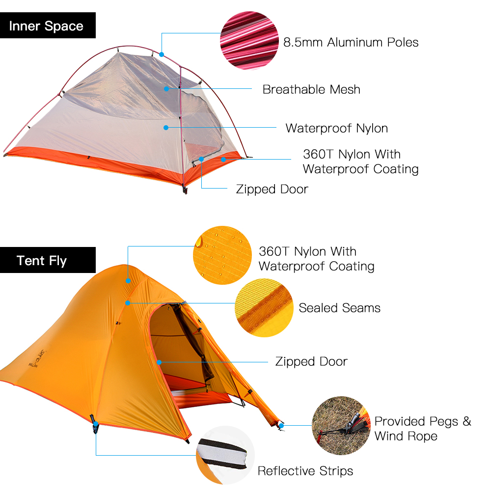 Double Layer Waterproof Ultralight Tent for Outdoor Backpacking Camping Hiking Fishing Tourism and Camping Tent