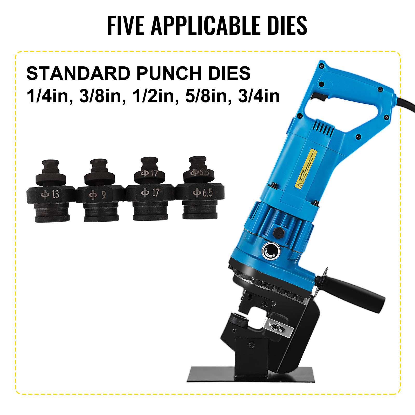 MHP-20 900W Electric Handy Hydraulic Hole Puncher 6Mm Knockout Punch Tools 5 Dies Set on Steel Plate Aluminum Iron Plate