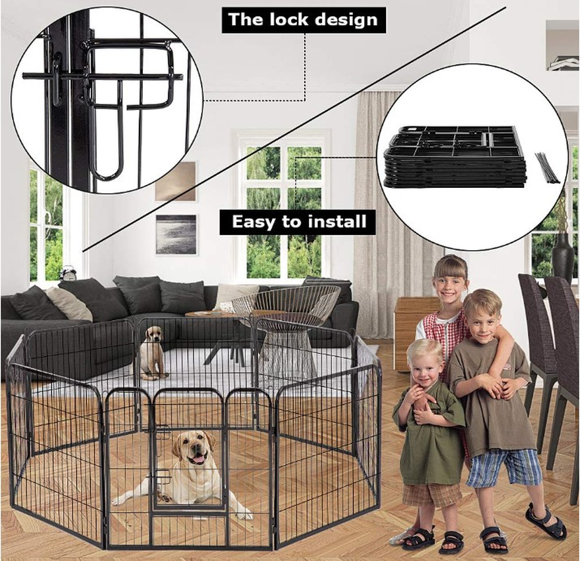 Pet Dog Fence Foldable Dog Crate Dog Safe Guard Install Home Playpen Fencing Gate Crib Kids Rails Fireplace Grille Fence HWC