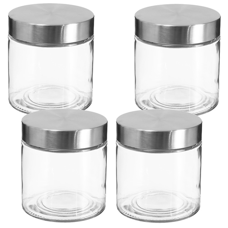 Glass Jars with Wooden Lid or Stainless Steel  Hermetics to Store Any Product