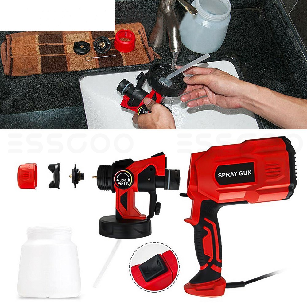 Electric Paint Spray Gun Tools 18V 550W 3 Nozzle Large Capacity Home Garden Portable Painting Sprayer Gun Airbrush