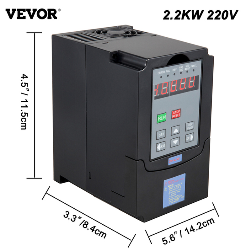 VEVOR VFD Frequency Inverter 1.5/2.2/3.0/4.0/7.5KW 220V 3 Phase Variable Speed Drive Frequency Converter for CNC Milling Machine