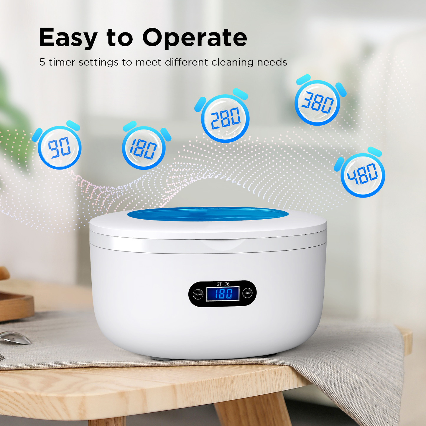 Ultrasonic Cleaner Portable 40000Hz High Frequency Vibration Cleaning Machine Jewelry Glasses Watch Cleaning