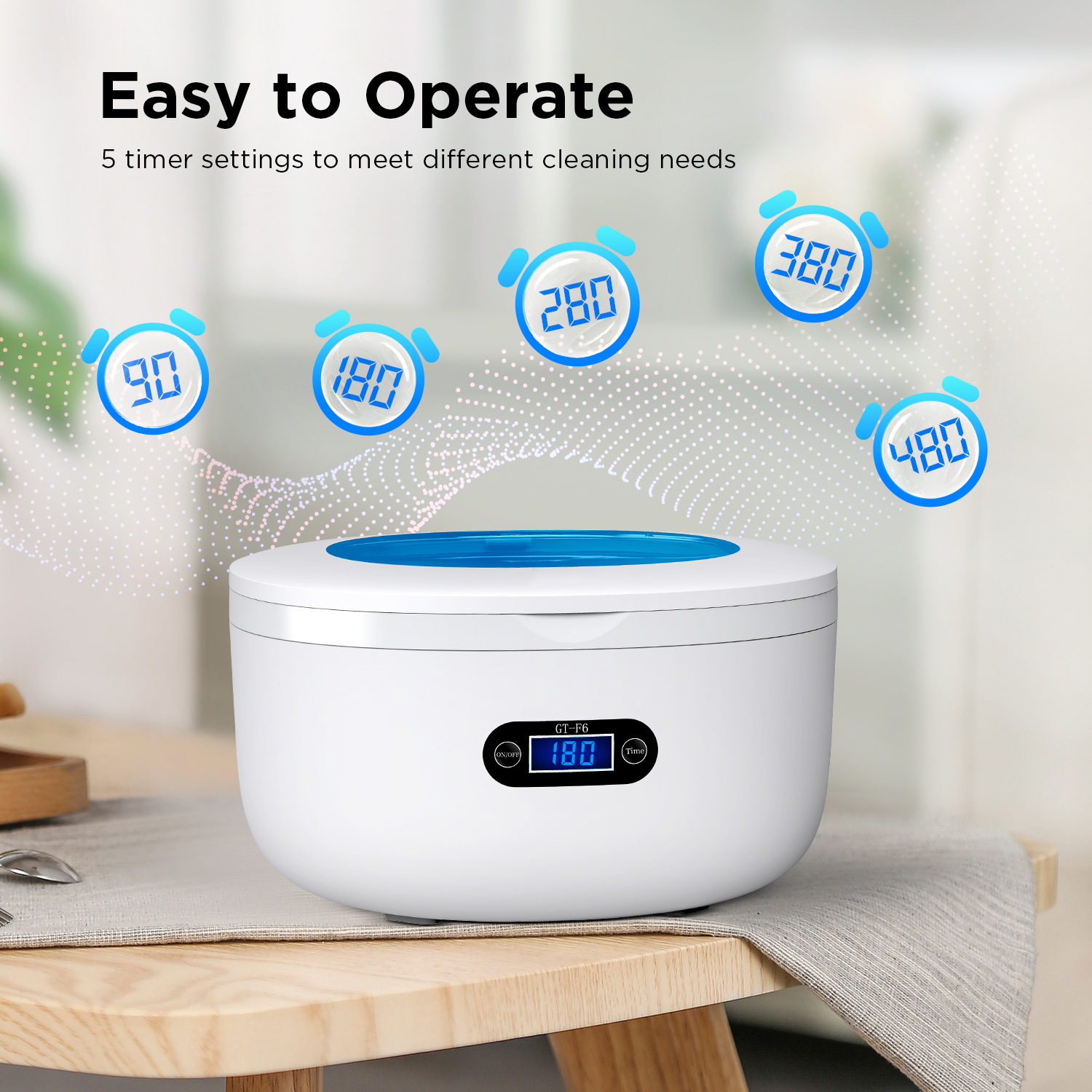 Ultrasonic Cleaner Portable 40000Hz High Frequency Vibration Cleaning Machine Jewelry Glasses Watch Cleaning