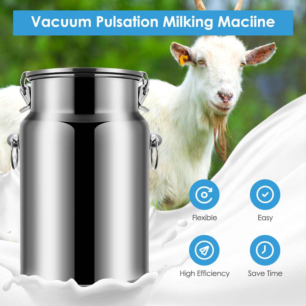 14L Electric Milking Machine Food Grade Portable Automatic Pumping Rate 24L/Min Cattle Milking with Brush Sheep UK PLUG