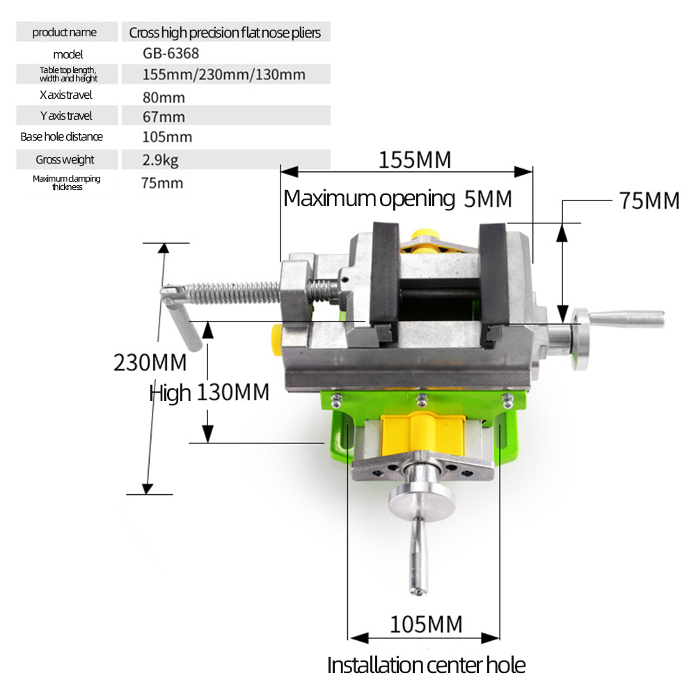 3 Inch Cross Slide Vise Vice Table Compound Table Worktable Bench Alunimun Alloy Body for Milling Drilling HT2878