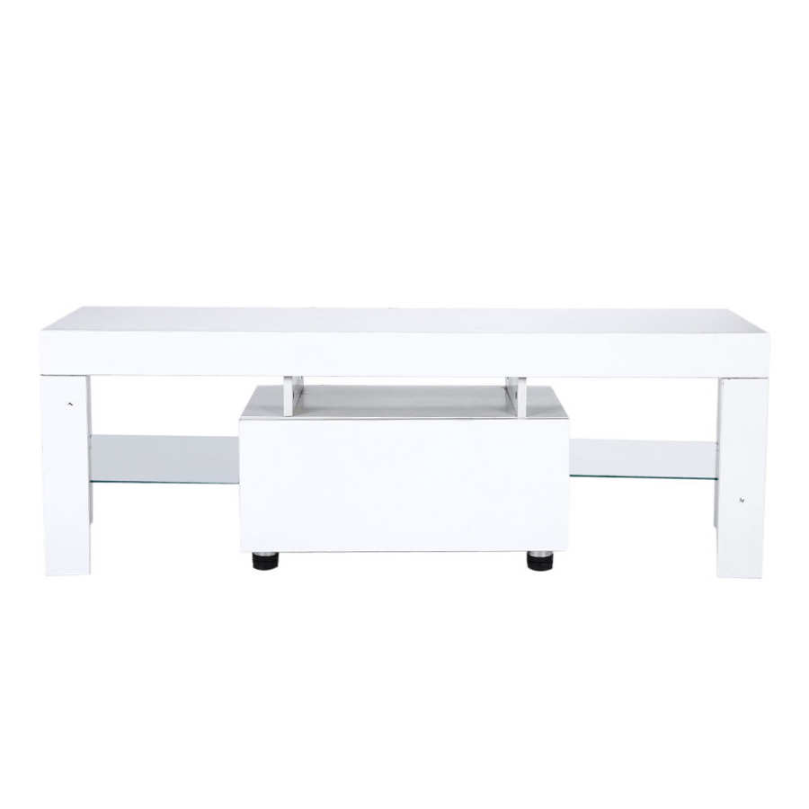 Modern TV Cabinet Unit Entertainment Stand with LED Strip Remote Control Home Decor TV Table Stand