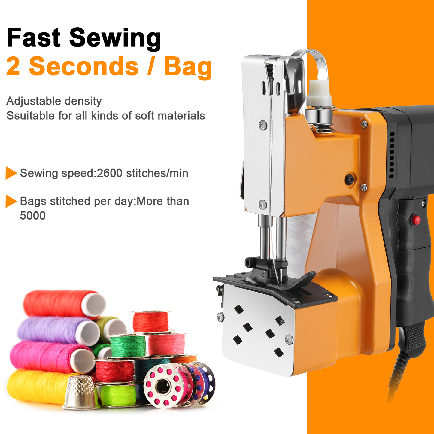 Portable Automatic Electric Stitching Bag Sealing Machine 150KW Power Copper Core Motors,For Woven Bag Sack,Flour,Rice,Plastic