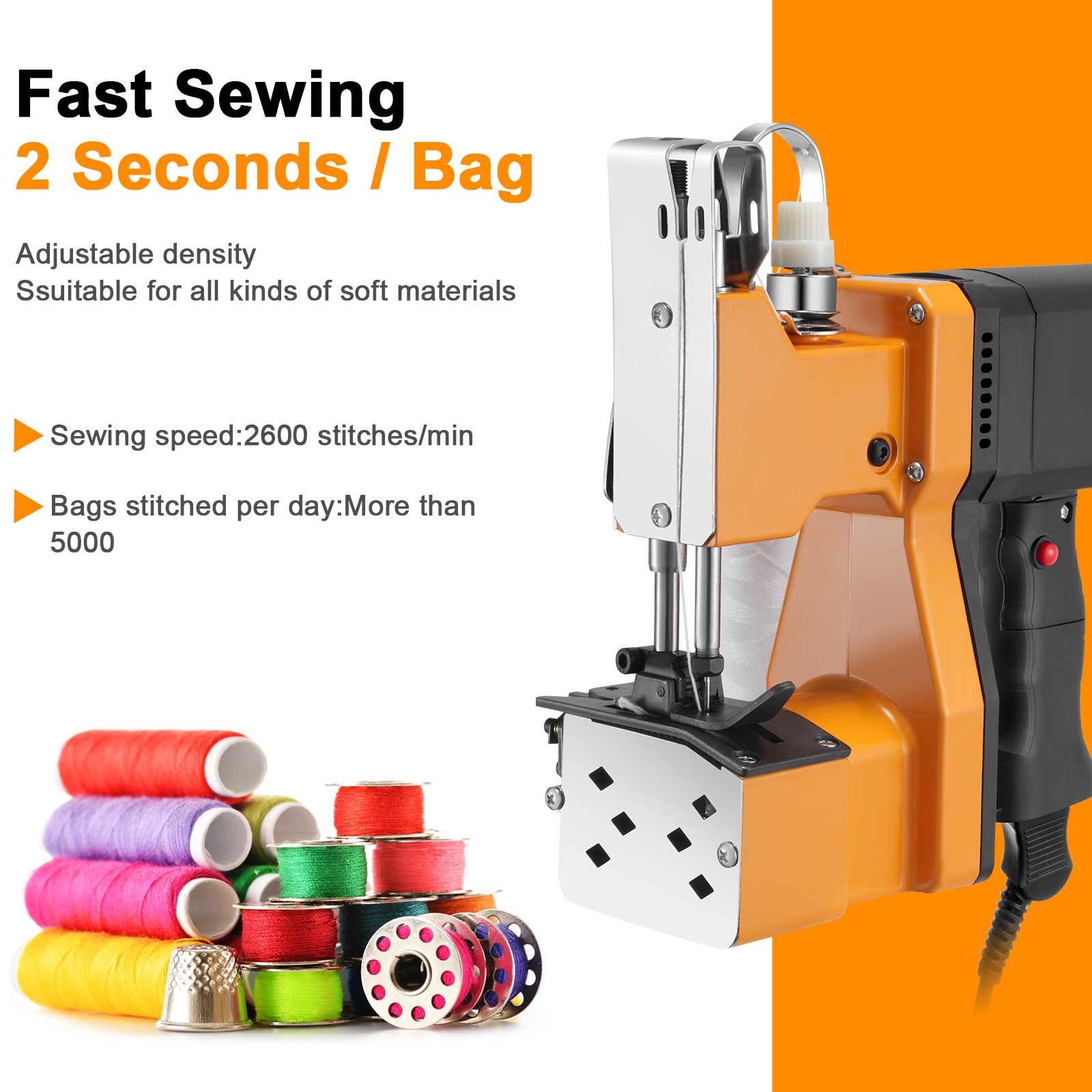 Portable Automatic Electric Stitching Bag Sealing Machine 150KW Power Copper Core Motors,For Woven Bag Sack,Flour,Rice,Plastic