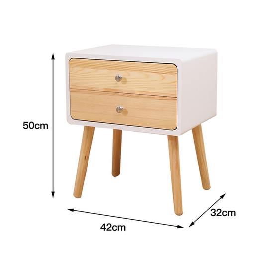 Solid Wooden Bedside Table 42*32*50Cm Bedroom Furniture Nordic Bedside Cabinet Nightstand with Drawers Organizer Storage HWC