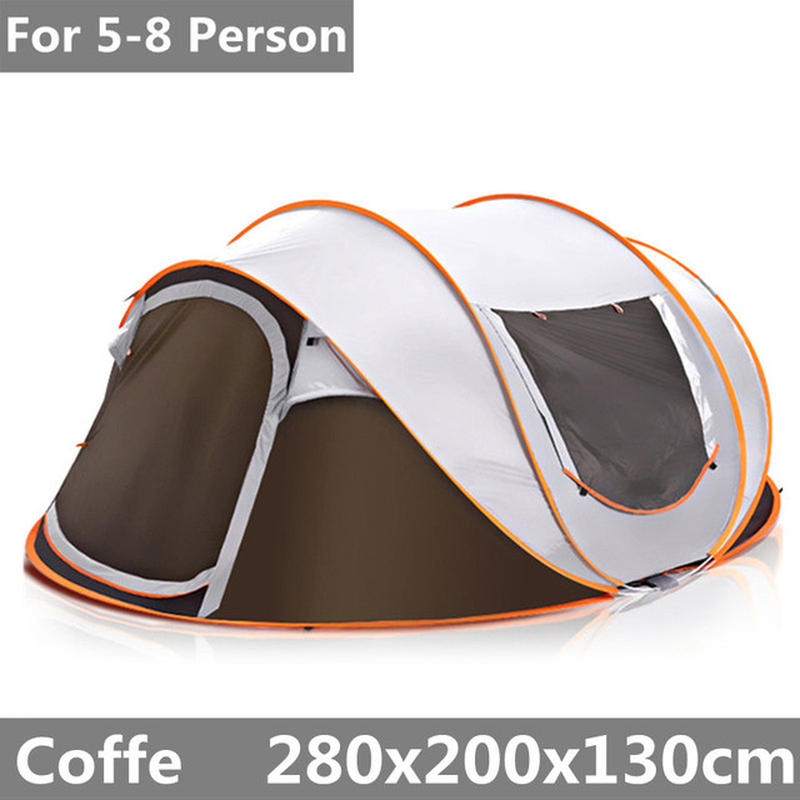 5-8 People Fully Automatic Camping Tent Windproof Waterproof Automatic Pop-Up Tent Family Outdoor Instant Setup Tent 4 Season