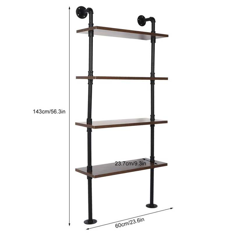 4-Tier Display Shelf Wall-Mounted Storage Stands Multipurpose Metal Display Rack Household Supplies Household Supplies