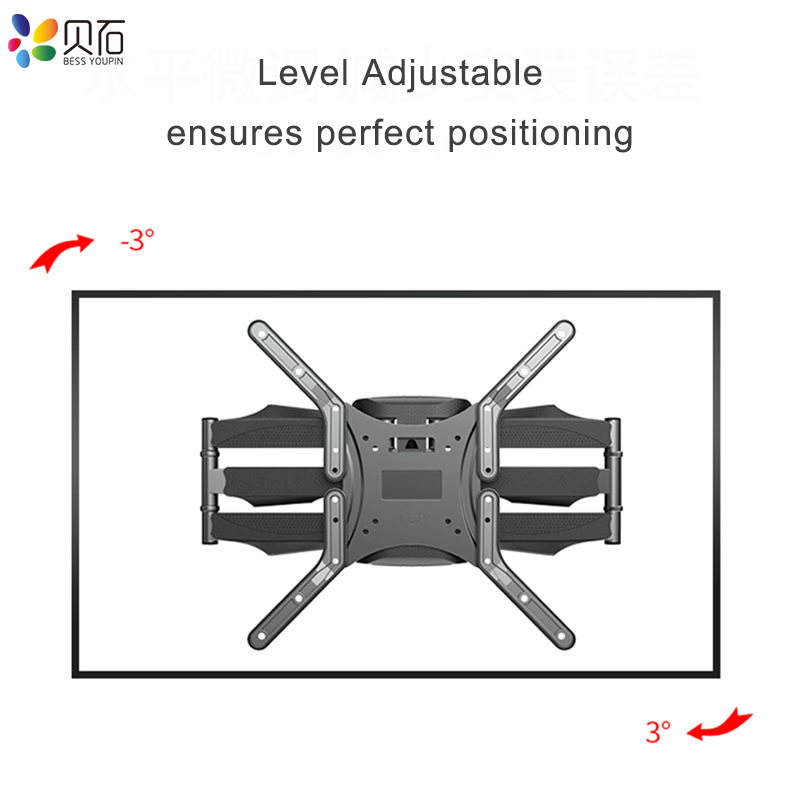 Articulating 6 Arms TV Wall Mount Full Motion Tilt Bracket TV Support Wall Mount for 32"-65" Tvs up to VESA 400X400Mm and 88Lbs