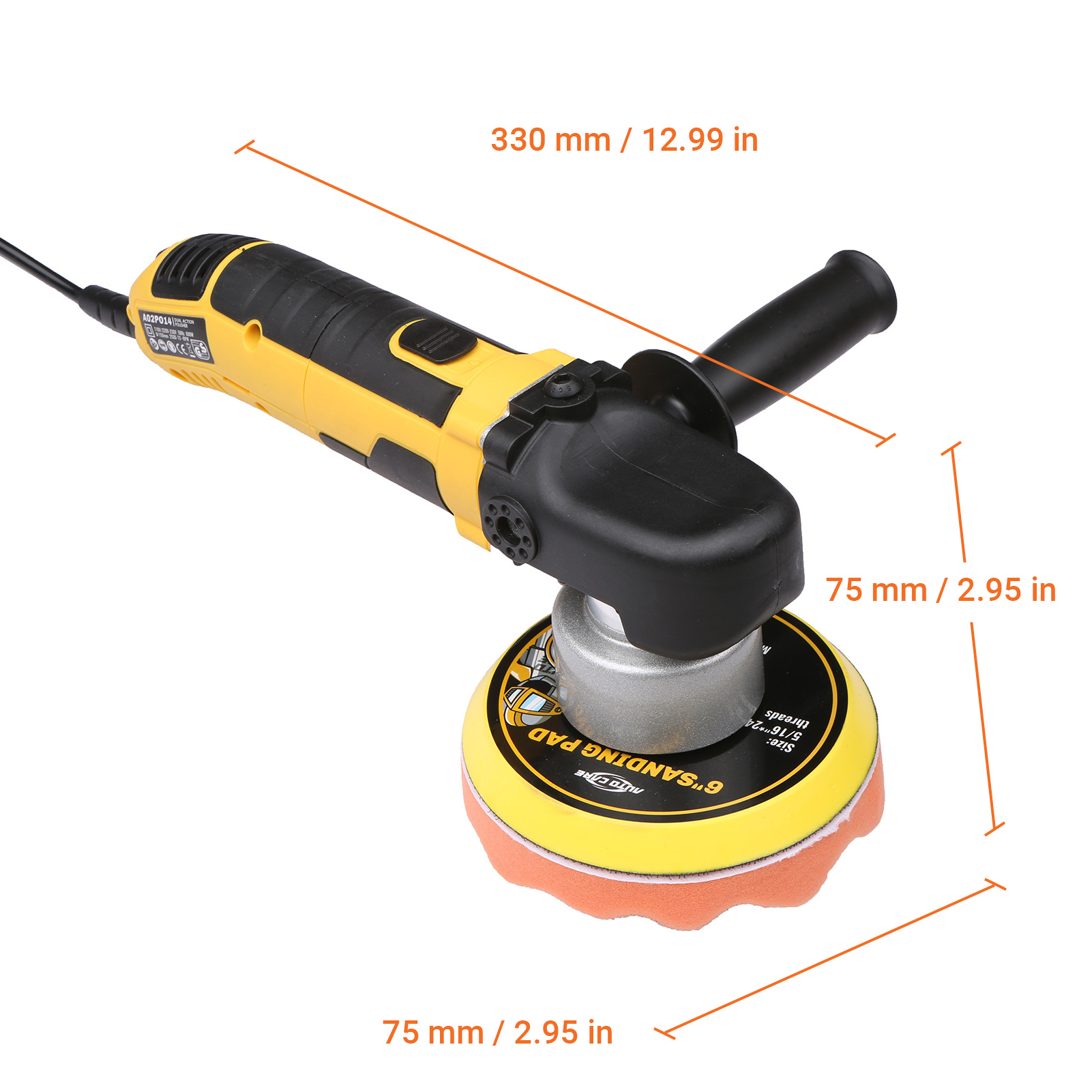 6-Inch Car Polisher Handheld Polishing Machine Electric Powered Waxer Machine 6 Speeds for Furniture Automobile Ceramic