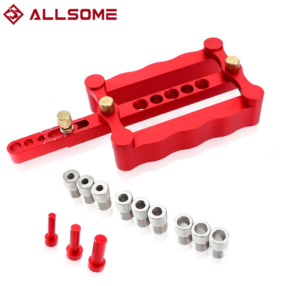 Woodworking Doweling Jig Drill Guide Wood Dowel Puncher Locator Tools Kit for Carpentry 6/8/10Mm