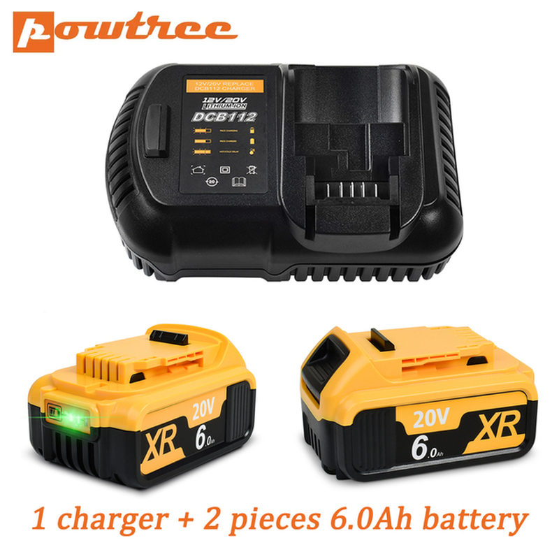 4000/6000Mah 18V/20V for Dewalt Power Tool Battery for DCB180 DCB181 DCB182 DCB201 DCB201-2 DCB200 DCB200-2 DCB204-2