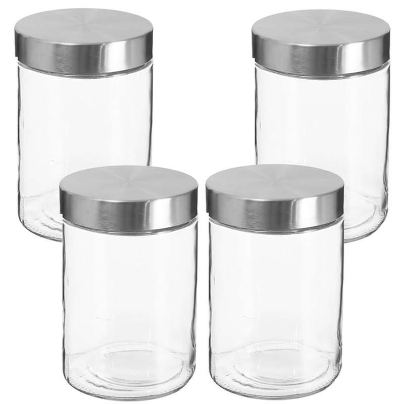 Glass Jars with Wooden Lid or Stainless Steel  Hermetics to Store Any Product