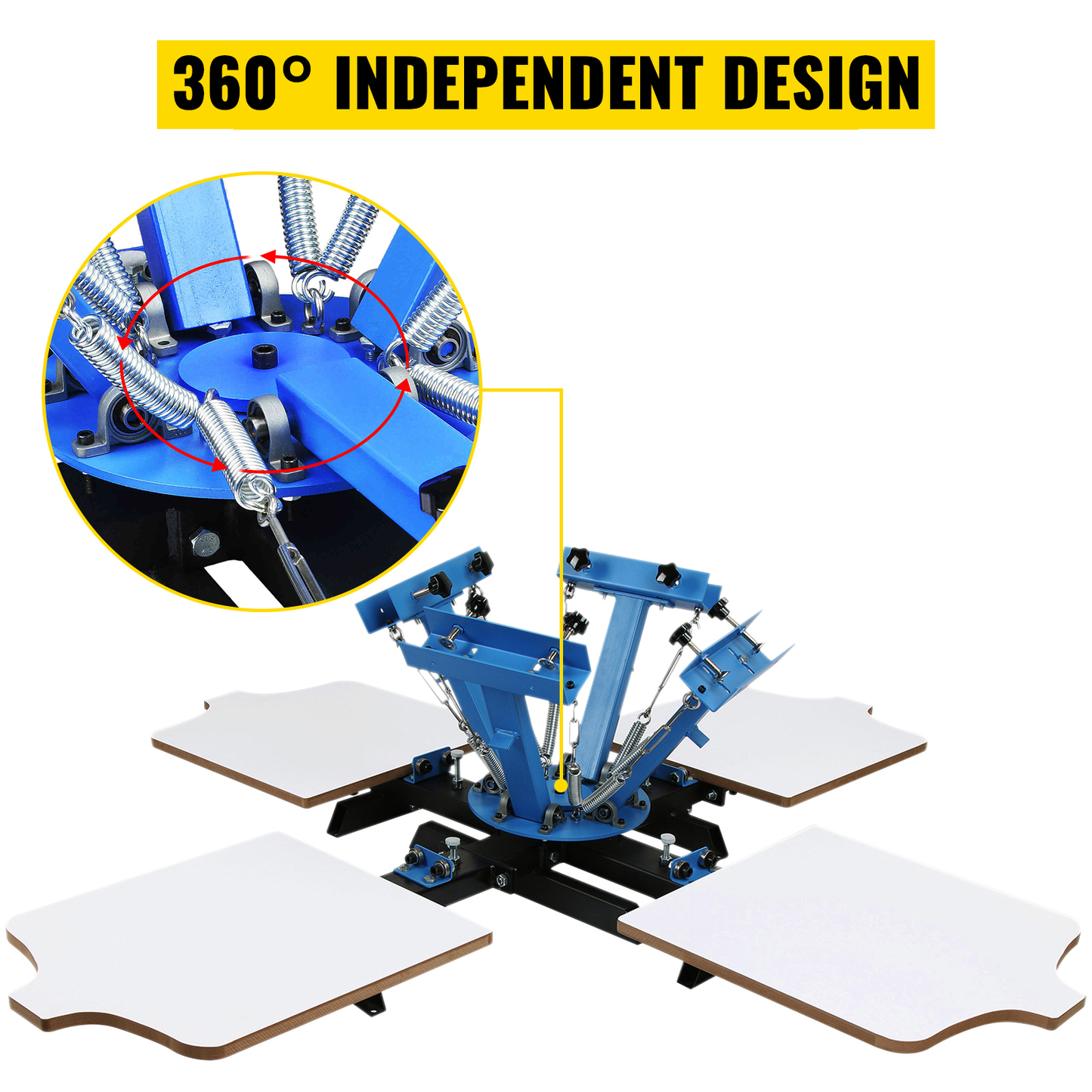 Silk Screen Printing Machine with 360° Independent Design Metal Structure Printer Kits for T-Shirts Pillowcases Fabrics