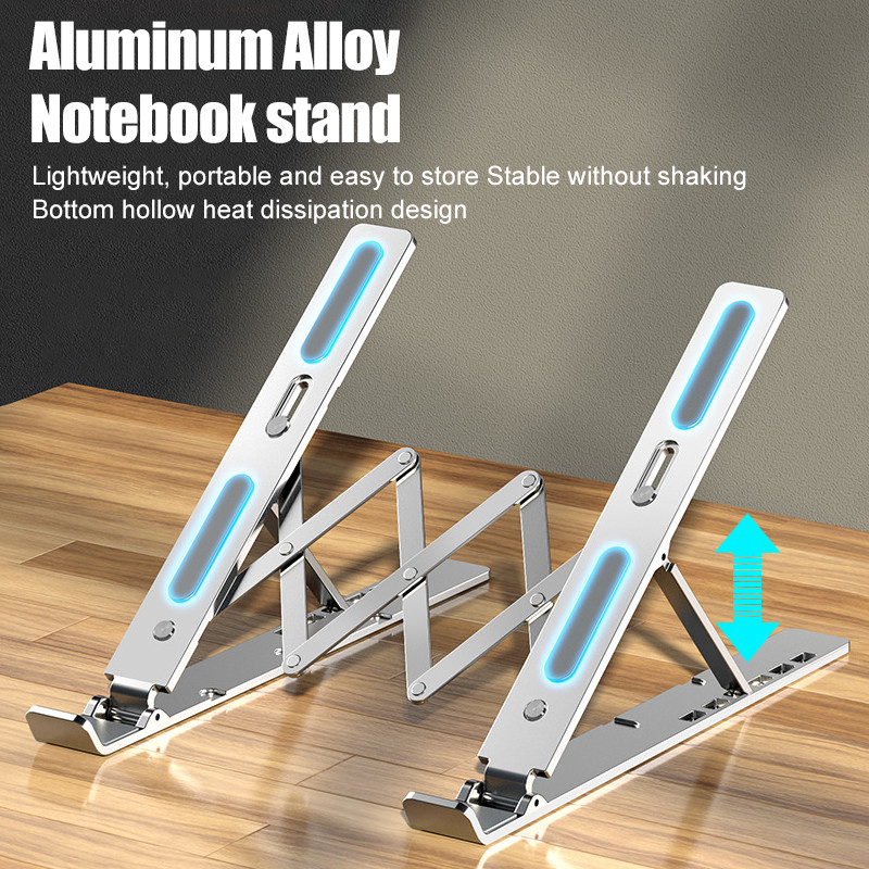 Portable Laptop Stand Aluminium Foldable Stand Compatible with 10 to 15.6 Inches Notebook Adjustable Support Base for Laptops