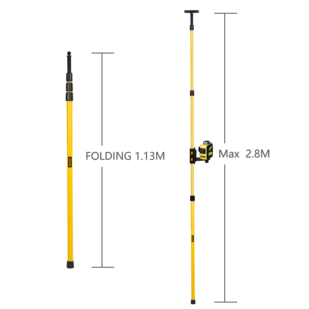 Laser Extend Telescoping Pole Ceiling Leveling Rod with 1/4"And 5/8" Interface 2.8M/4M Штанга Для Лазерного