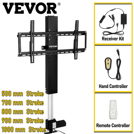 VEVOR TV Lift Motorized W/ Remote Control 500Mm-1000Mm Stroke Electric DC Motor Plasma LCD Stand Lifter Cabinet TV Mount Bracket