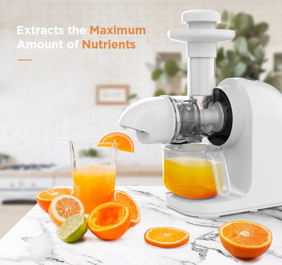 Slow Masticating Juicer Cold Press High Yield 9 Segment Spiral 2 Speed Modes Juicer Machines for Vegetables and Fruits