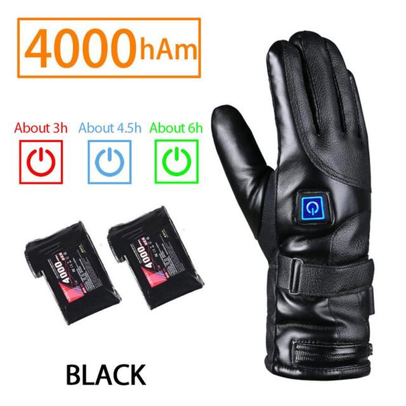 Men Women Rechargeable Electric Warm Heated Gloves Battery Powered Heat Gloves Winter Sport Heated Gloves for Climbing