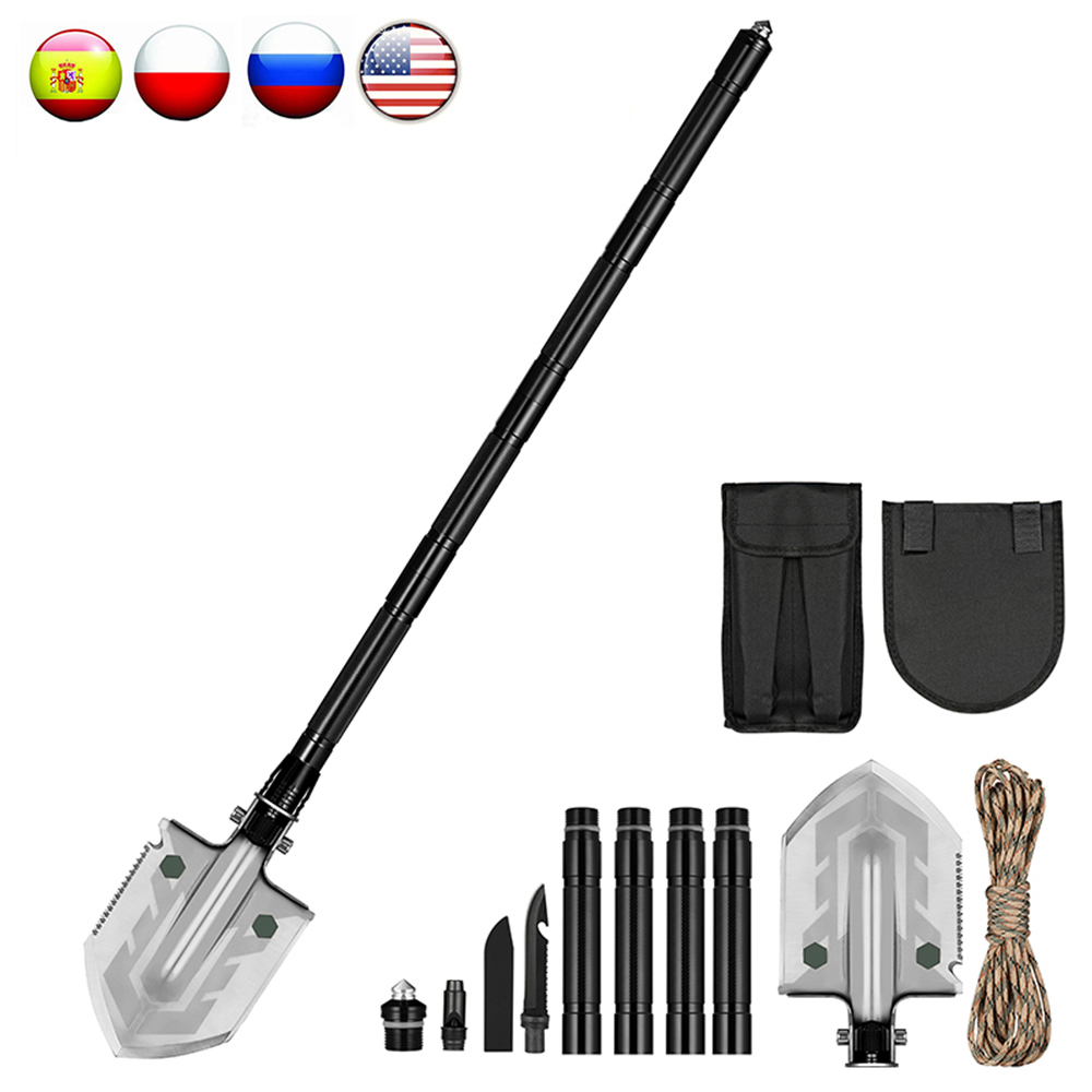 MT1027 Multifunction Camping Shovel Survival Folding Shovels Military Tactical Shovel Hiking Outdoor Garden Hoe Digging Tool Kit