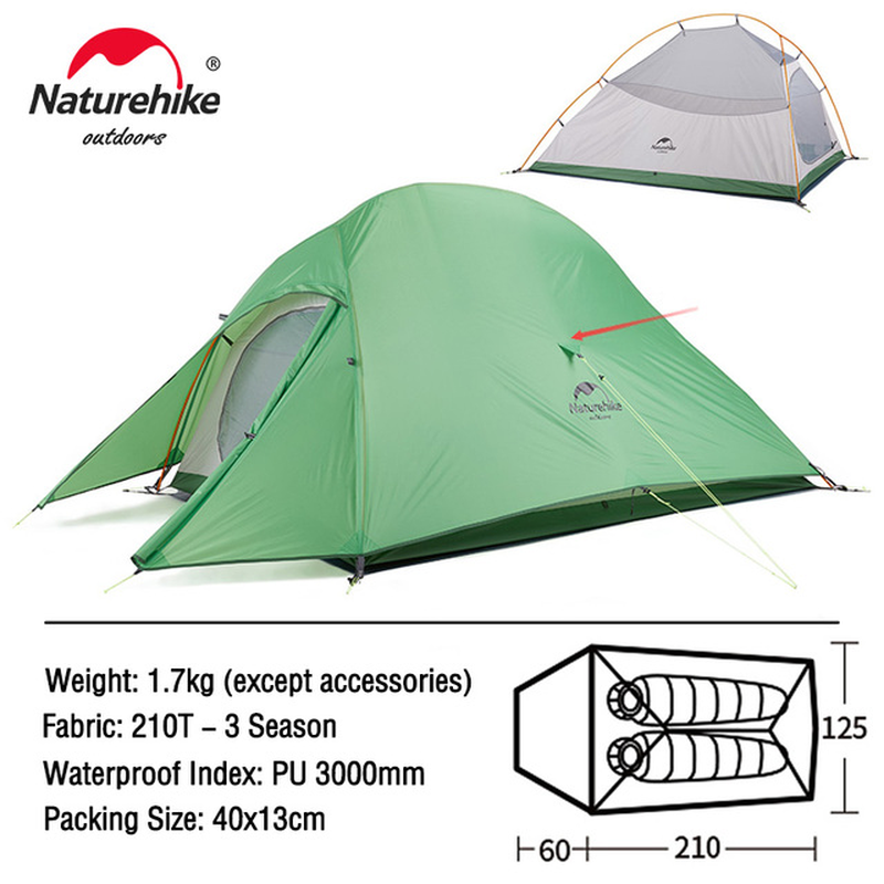 Cloud up Series Tent Ultralight 20D Nylon Camping Tent Waterproof Outdoor Hiking Travel Tent Backpacking Cycling Tent