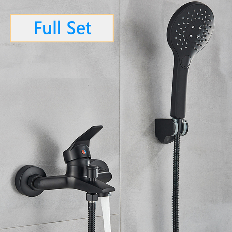 Matte Black Shower Faucets Wall Mount Bathroom Shower Faucets Bathtub Faucet Mixer Tap Shower Mixer Valve Control Valve