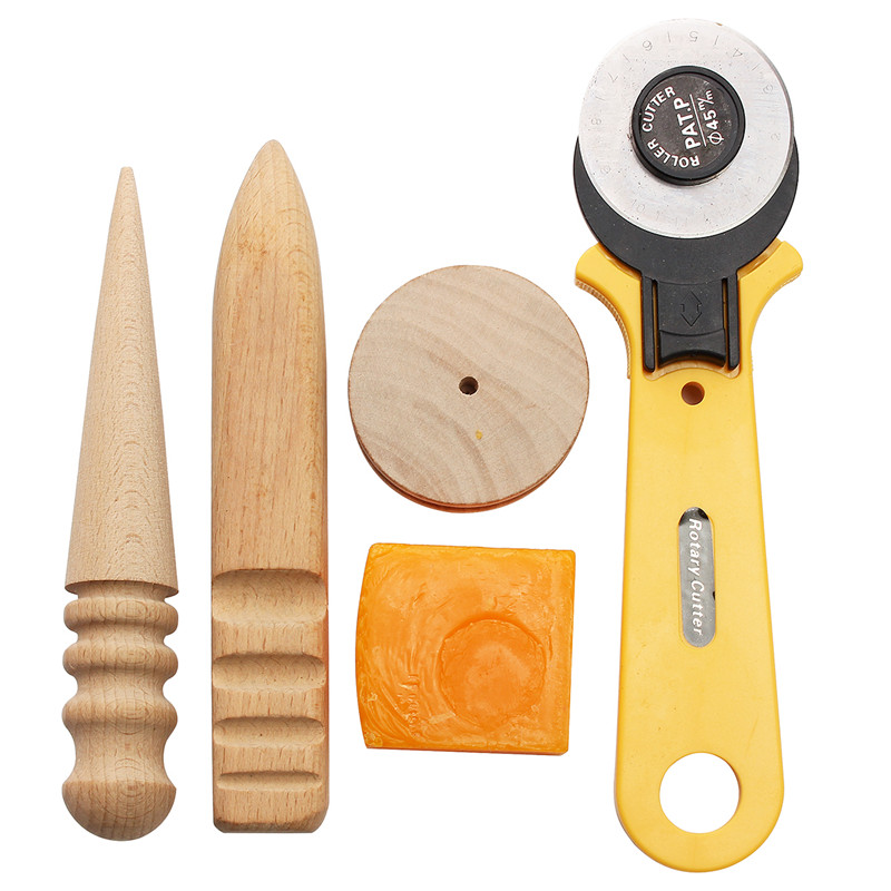 Kiwarm Professional 37/61/18Pcs Leather Craft Tools Kit Hand Sewing Stitching Punch Carving Work Saddle Leathercraft Accessories