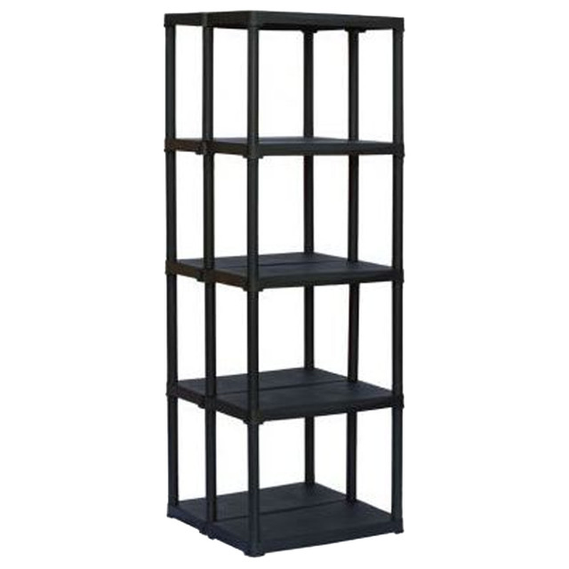 Modular Polypropylene Artplast Shelves Collection "Tempo", with Various Dimensions and Shelves Black and Ivory Color