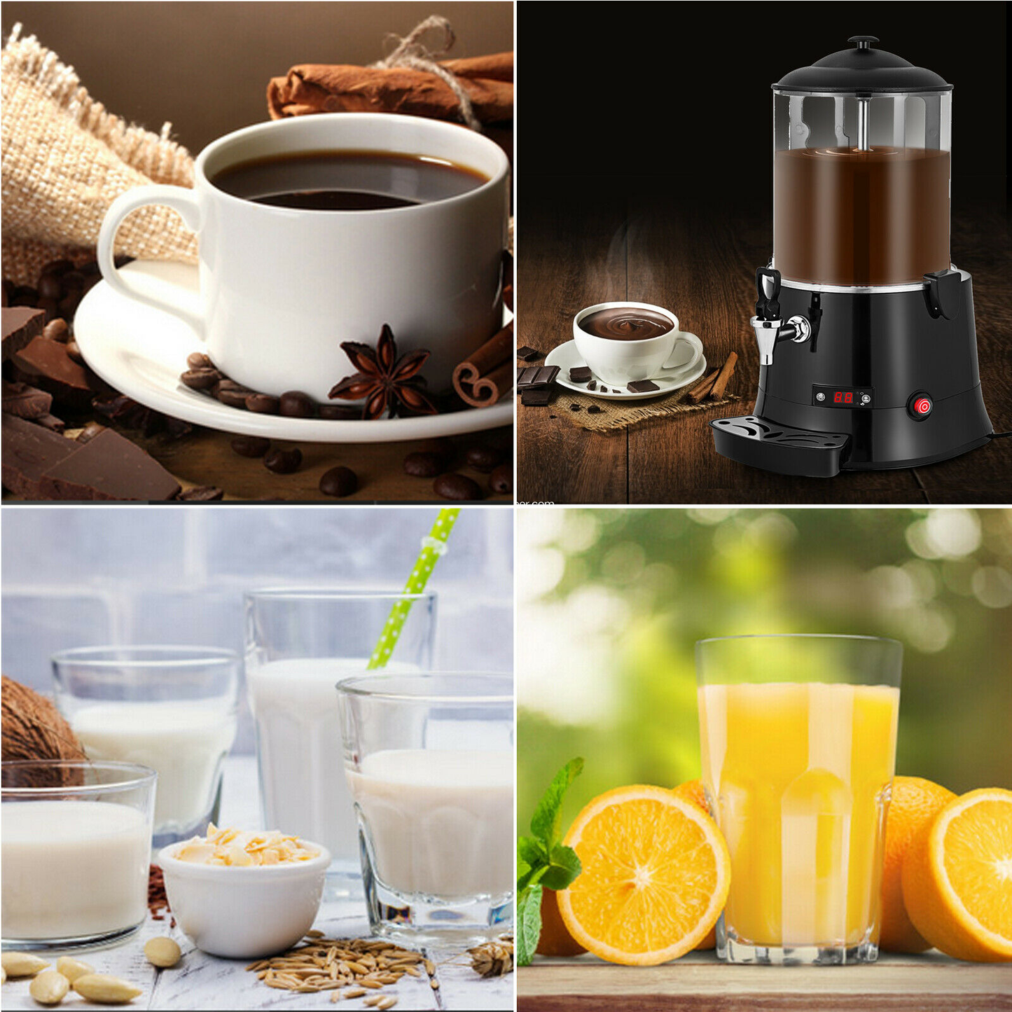 10L Electric Hot Chocolate Heater Melting Machine 400W Automatic Milk Mixer Warmer for Coffee Other Beverages Commercial