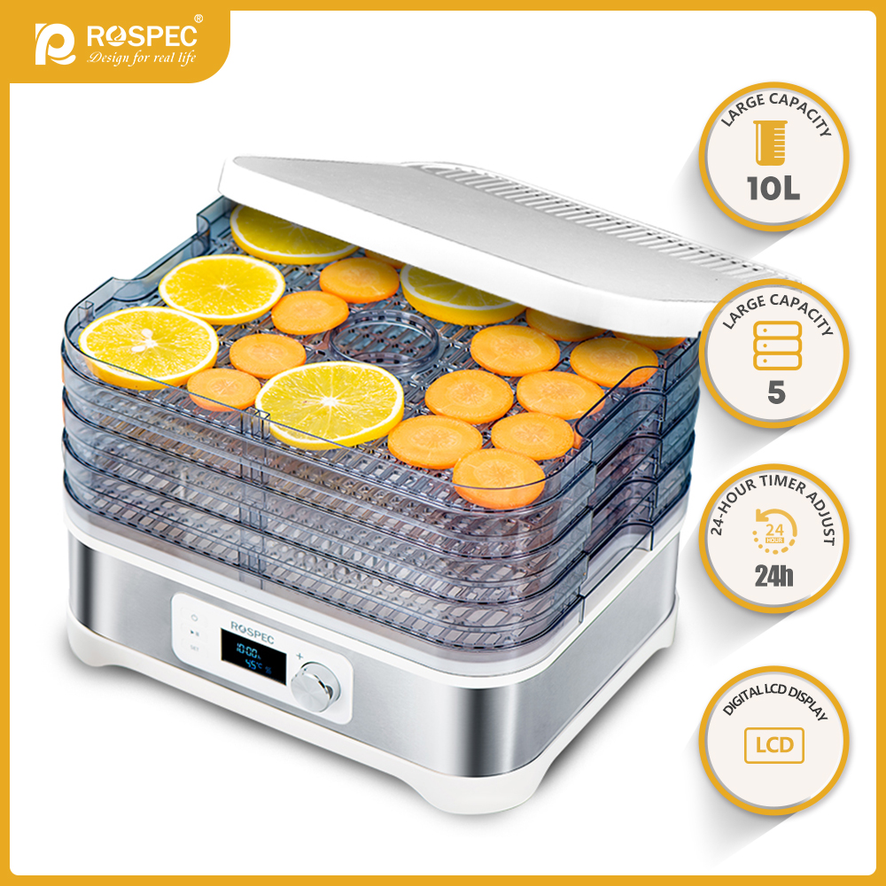 Household Food Processor Fast Food Dehydrator Stainless Steel Drying Machine Electric Air Dryer Drying Fruit Meat Fruit