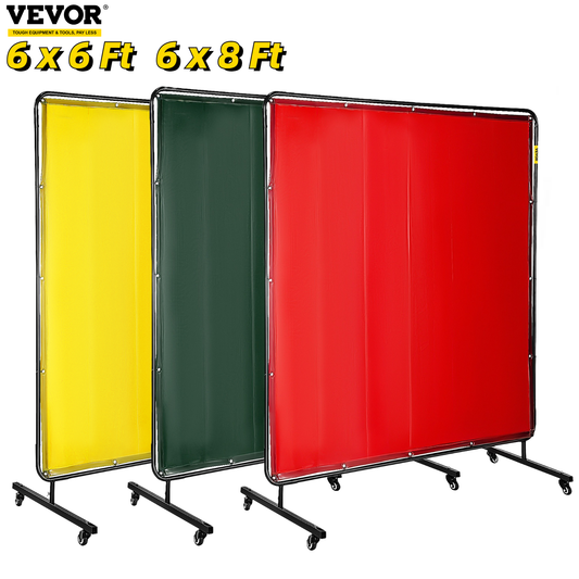 Welding Curtain Screen 1 or 3 Panel Flame Retardant Fire Proof Blanket Mobile anti UV Vinyl Translucent Shield 6X6Ft 6X8Ft