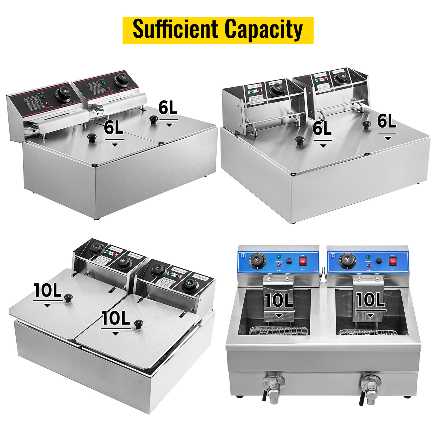 Commercial Electric Deep Fryers 12L 20L for Fast Food Restaurant Fried Chicken Stands Frying Chips French Fries Pork Chops