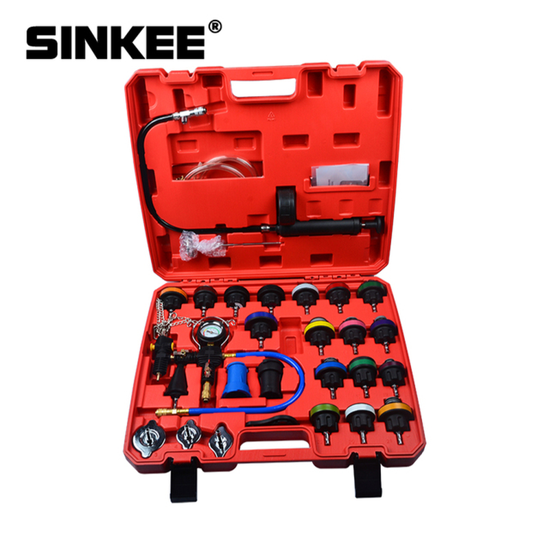 29Pcs Universal Radiator Pressure Tester Vacuum Type Cooling System Test Detector Set Tester Refroidissement SK1305