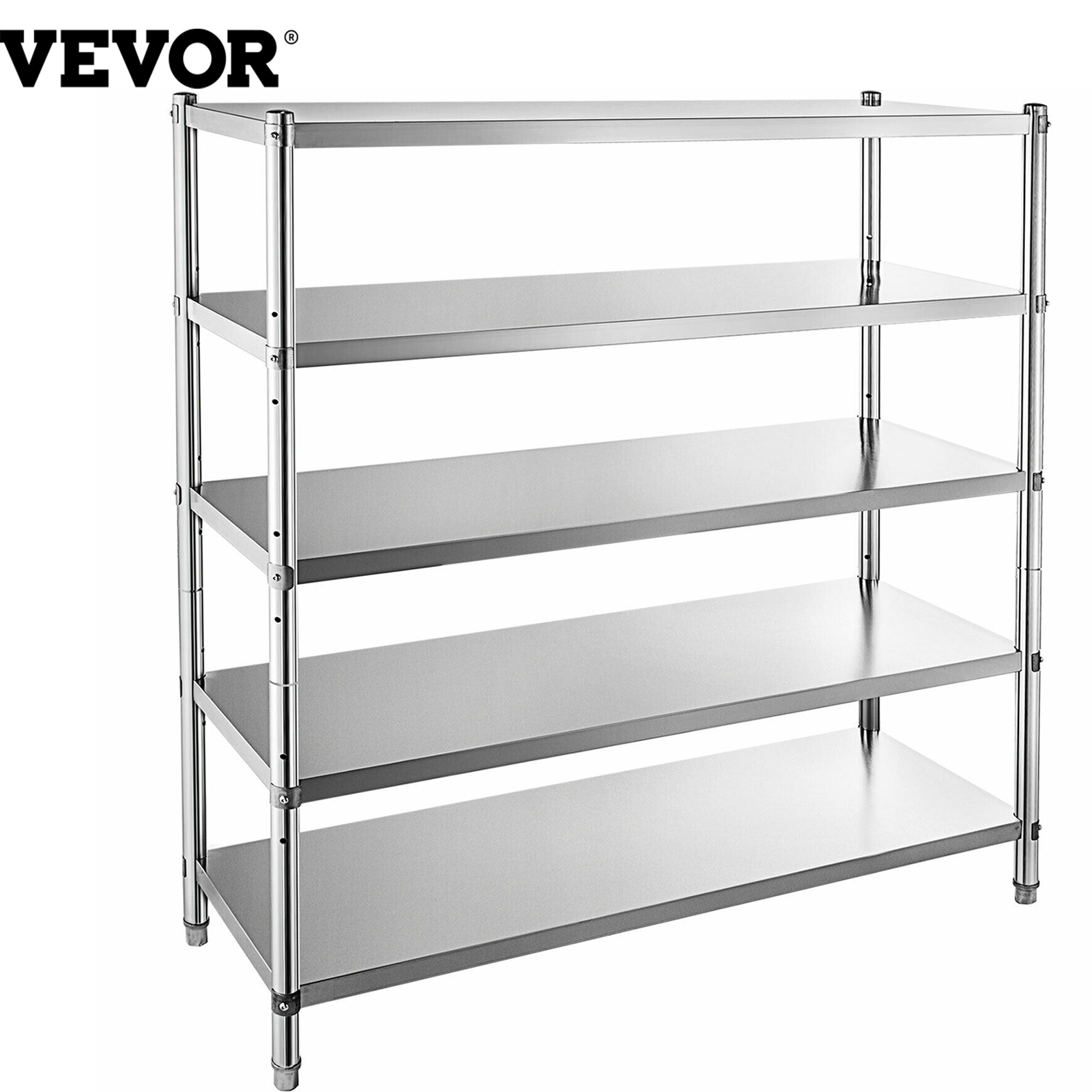 Commercial Storage Shelf Warehouse Rack Stainless Steel 4-Tier 5-Tier for Kitchen Living Room Garage Storing Kitchenware