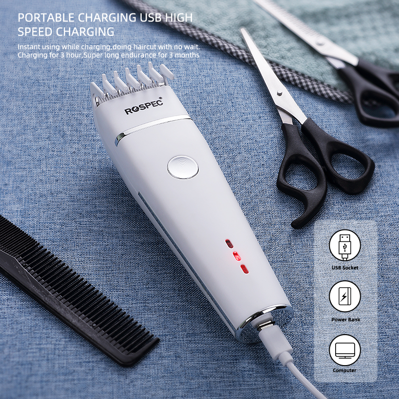 ROSPEC USB Electric Hair Clippers Trimmers for Men Adults Kids Cordless Rechargeable Hair Cutter Machine Professional