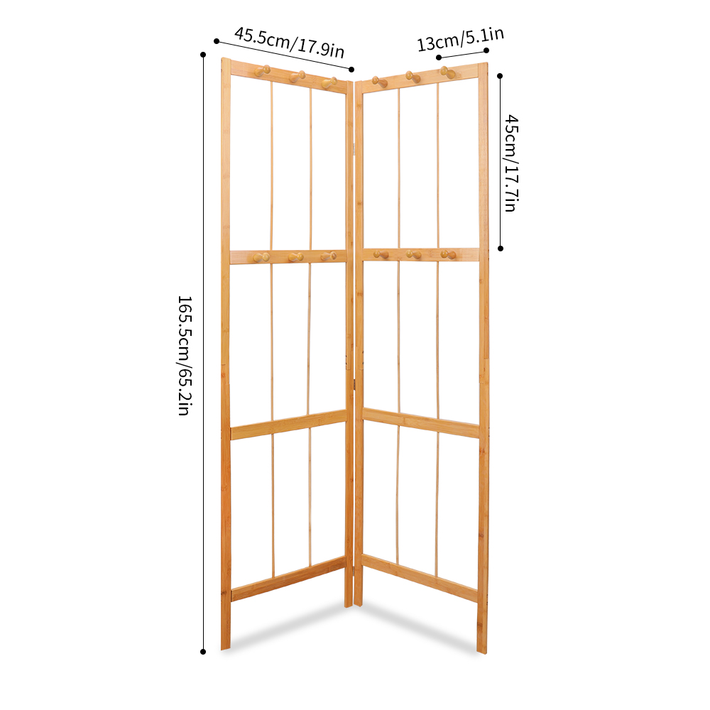 Bamboo Coat and Hat Rack Solid Wood Combination Stand Angularly Foldable Coat Rack Free-Standing