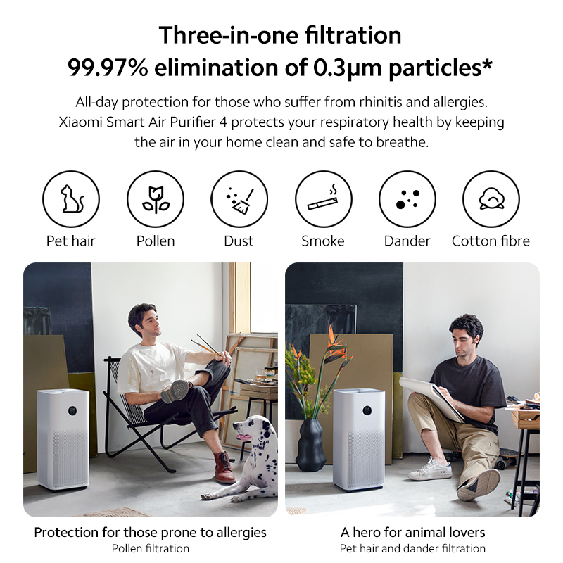 Mijia Air Purifier 4 Negative Ion Generator OLED Touch Screen 48 M2 Room Air Cleaner Quiet HEPA Filter  4