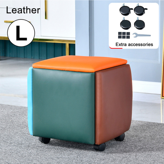 Rubik'S Cube Combination Folding Stool Folding Stool Transformer Chair 5 in 1 Living Room Furniture Multifunction Storage Stools