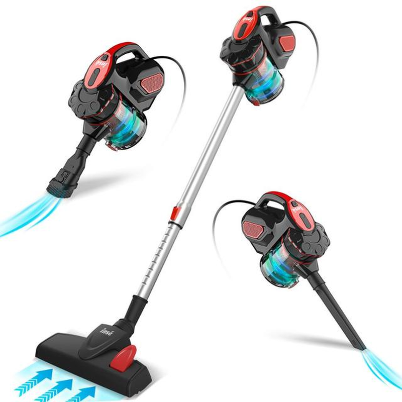 I5 Corded Vacuum Cleaners 18Kpa Powerful Suction 600W Motor 4 in 1 Stick Handheld Vaccum Cleaner for Home Pet Hair Carpet