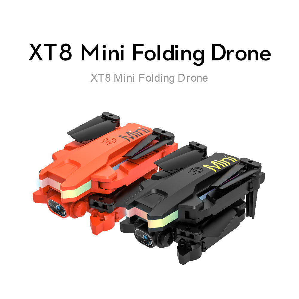 New XT8 Mini Drone 4K HD Dual Cameras FPV Air Pressure Fixed Altitude LED Light RC Quadcopter Helicopter Gifts Boys Toys 2022