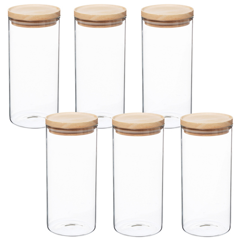 Glass Jars with Wooden Lid or Stainless Steel  Hermetics to Store Any Product