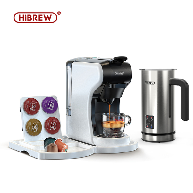 4In1 Multiple Espresso Coffee Machine with Fully Automatic Hot & Cold Milk Foaming Machine Cafetera Cappuccino Latte